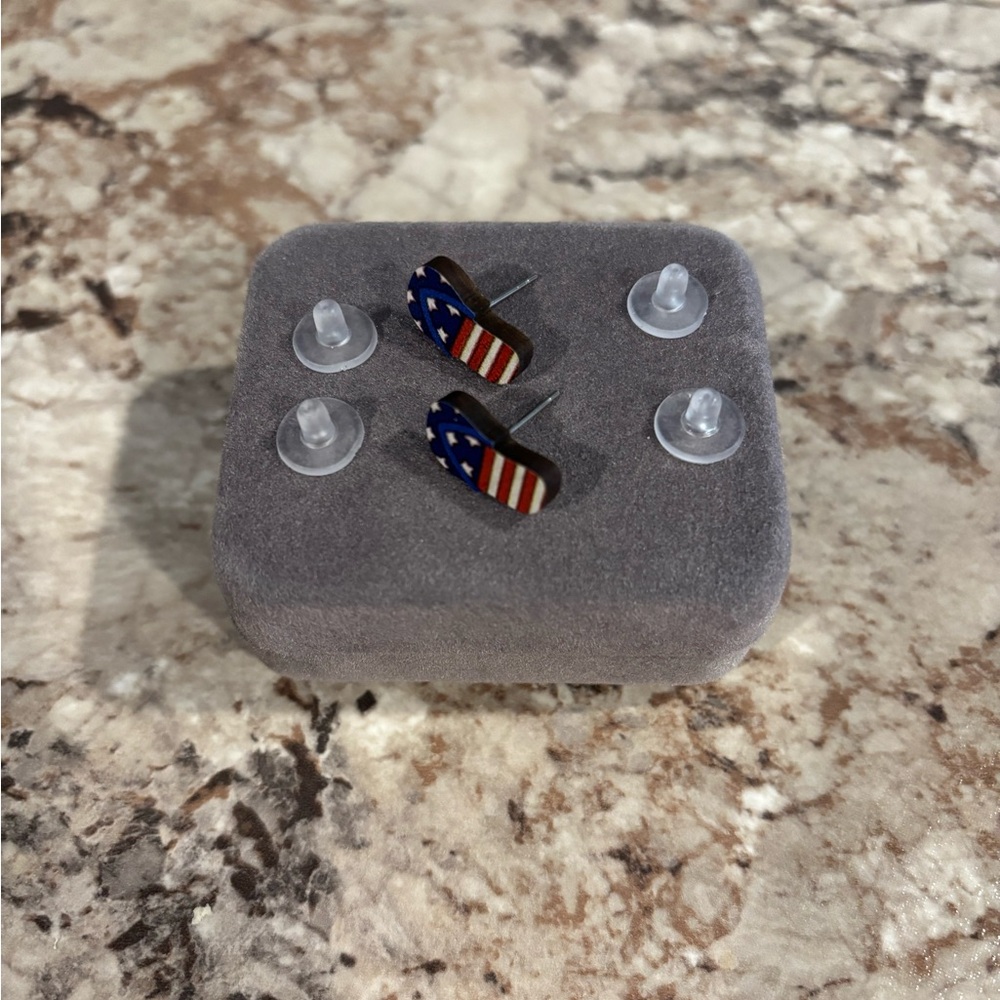 American Flag Flip Flop Earrings